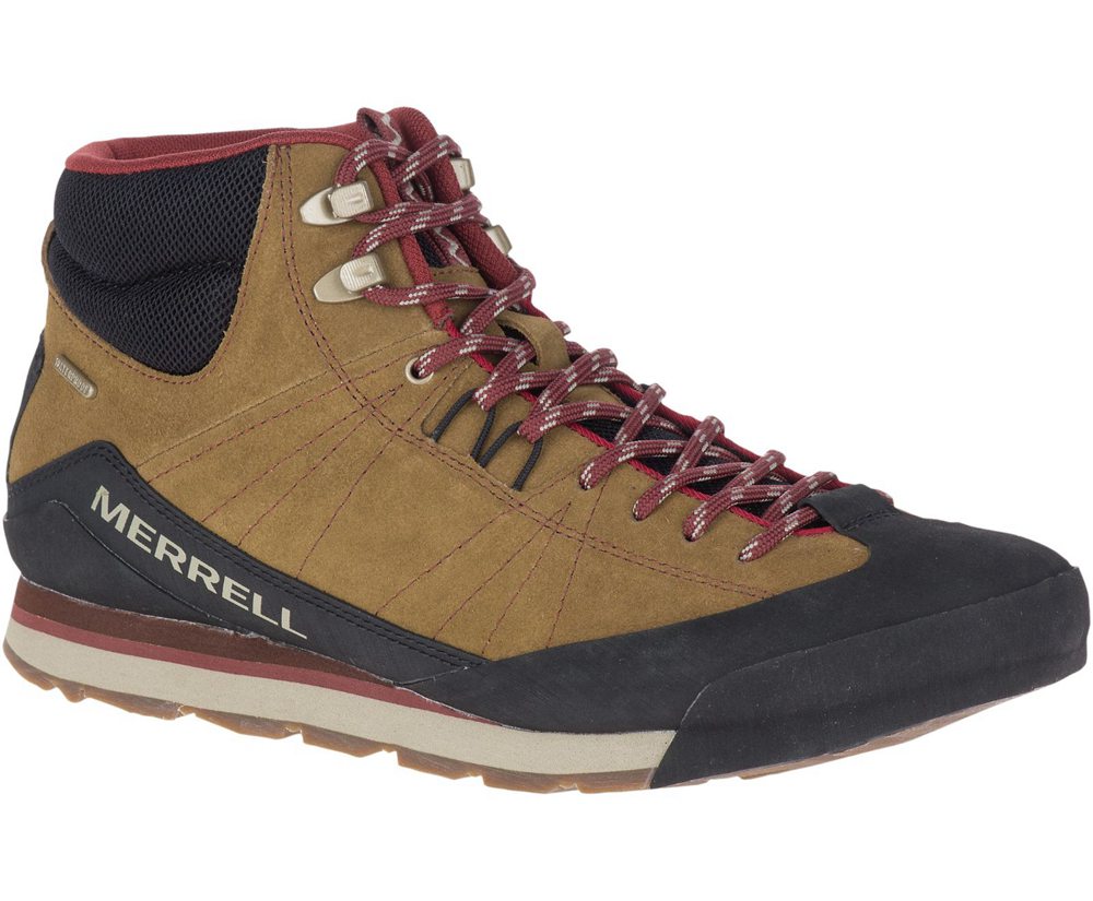 Kozaki Merrell Męskie Brązowe/Czarne - Catalyst Mid Suede Waterproof - 687359-DVI